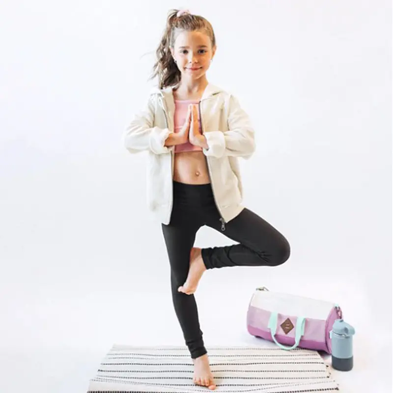 Black Sports Legging Slim Fit In Stretch Lycra, Child