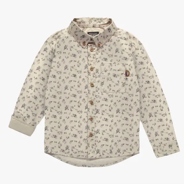 Cream Shirt With Floral Pattern In Po...