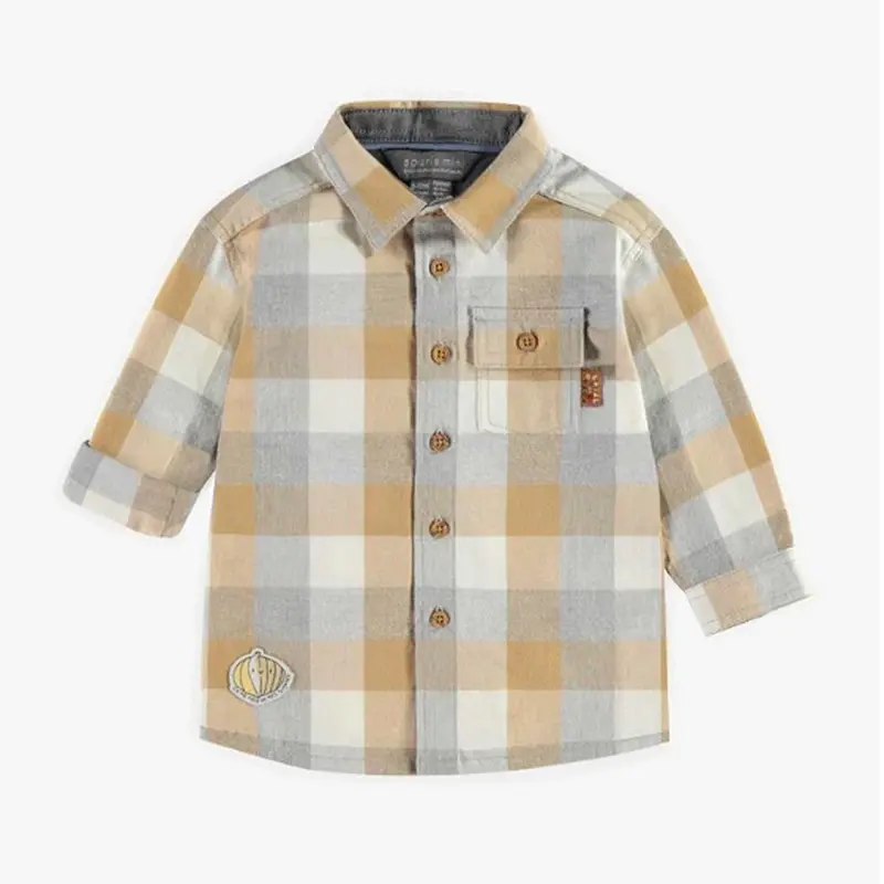 Grey And Pale Brown Shirt In Cotton, ...