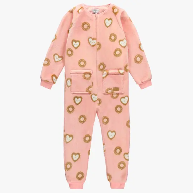 Pink One-Piece Pajama With A Print Of...