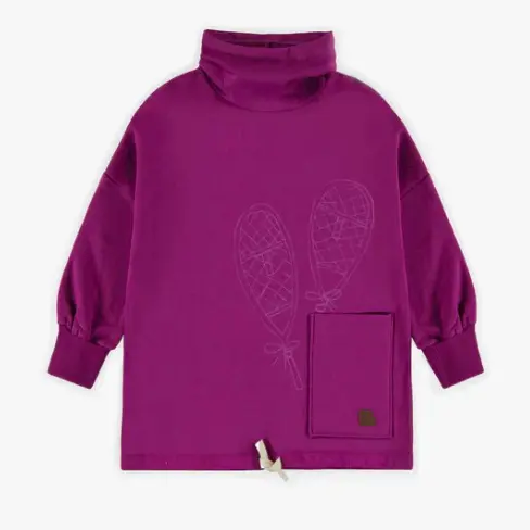 Purple Dress With Long Sleeves In Cot...