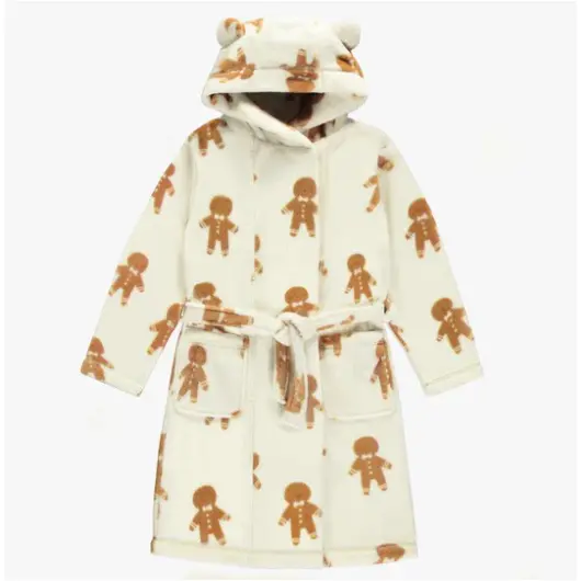 Gream Dressing Gown With An All Over ...