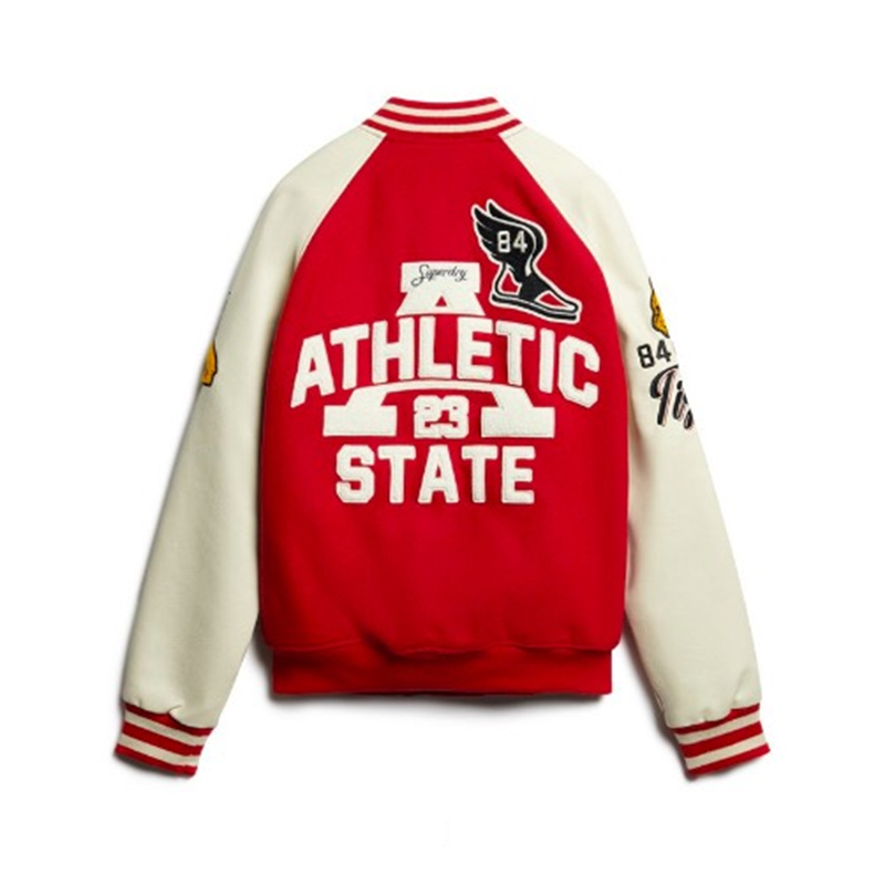 College Varsity Patched Bomber Jacket