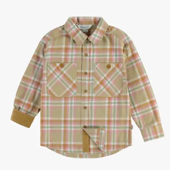 Beige And Pink Checkered Shirt In Bru...