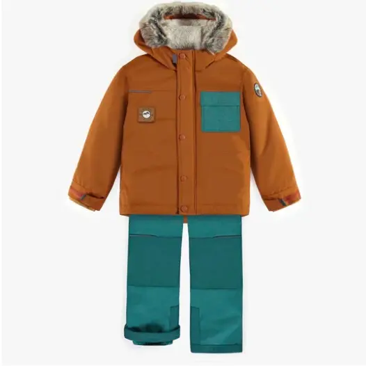 Snowsuit 3 In 1 Copper-Brown And Teal...