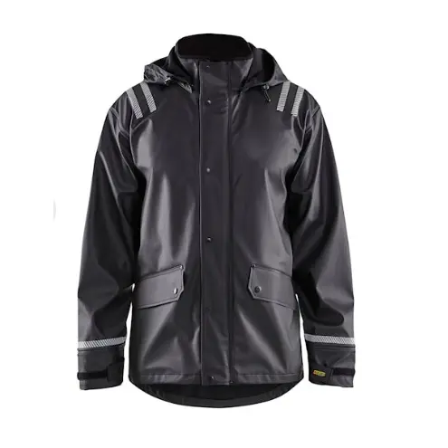 ZQ250104 / Hooded rain jacket with re...